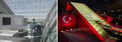 An art exhibition in the foyer of the CSO Ada in Ankara, showcasing some of the best works in Turkish culture.