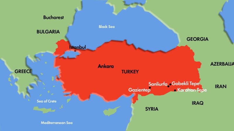 A map of turkey where there are many turkish museums