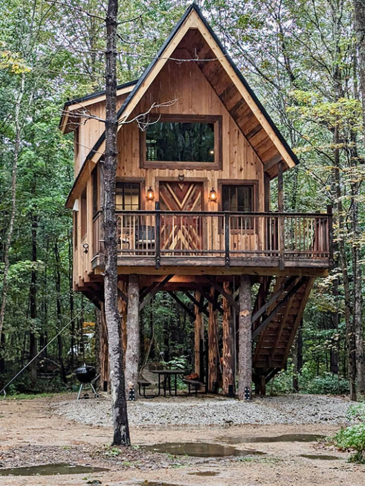 New Hampshire_Alpine Gardens treehouse_with puddle