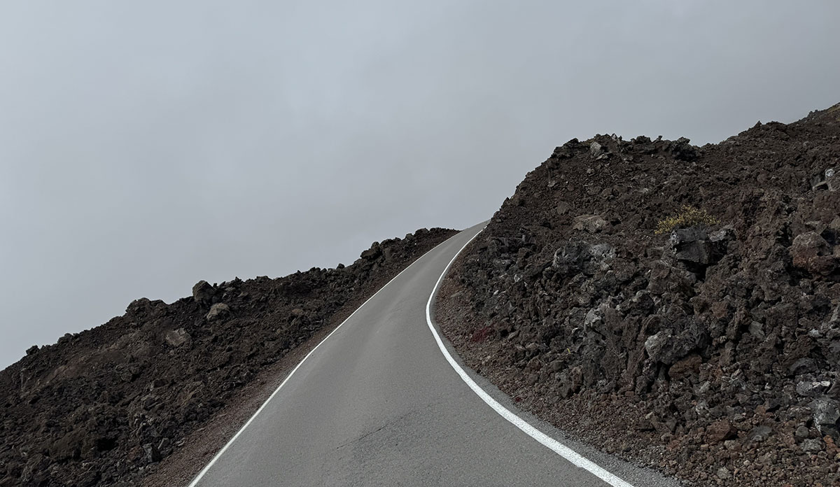 Hawaii_The desolate road up Mauna Loa, surrounded by hardened lava rock