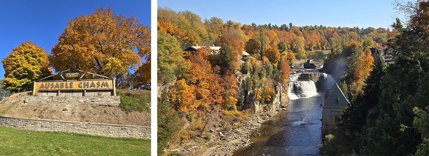Plattsburgh_Ausable Chasm_signage and view from the bridge_Oct 2024