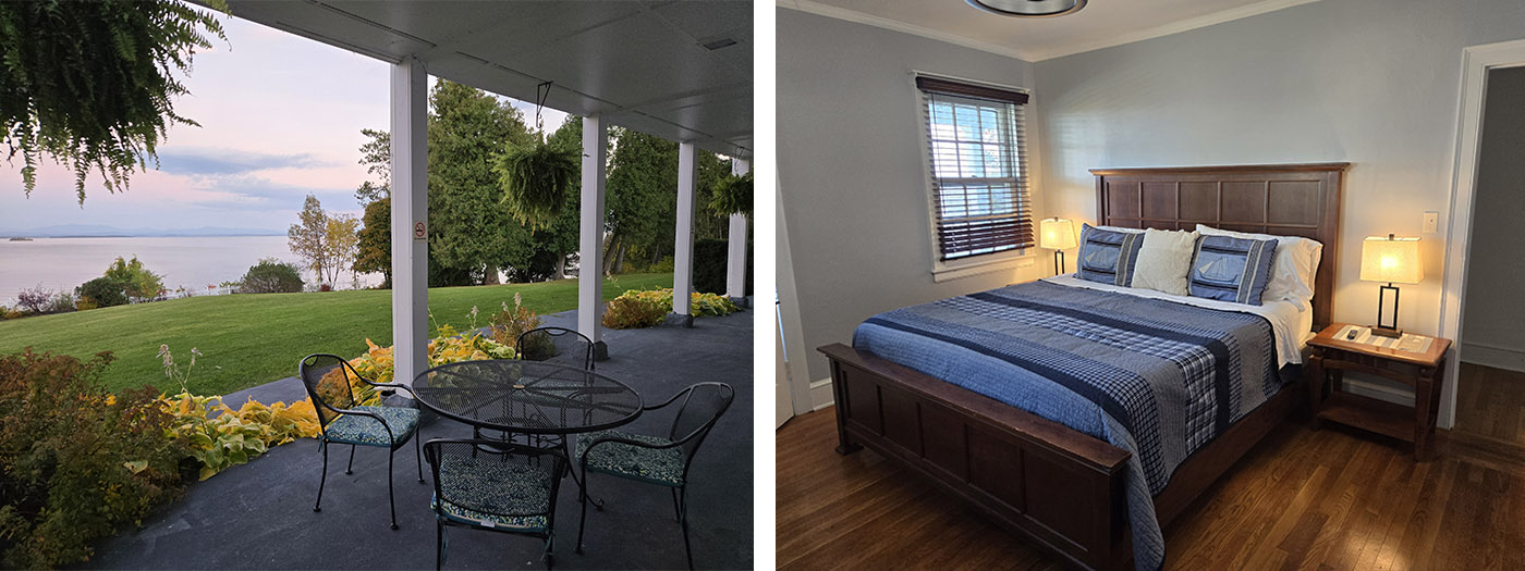 Plattsburgh_Valcour Inn_Room and patio_Oct 2024
